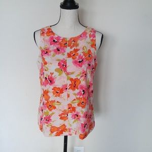 Ann Taylor Loft Pink/Orange Floral Top NWT